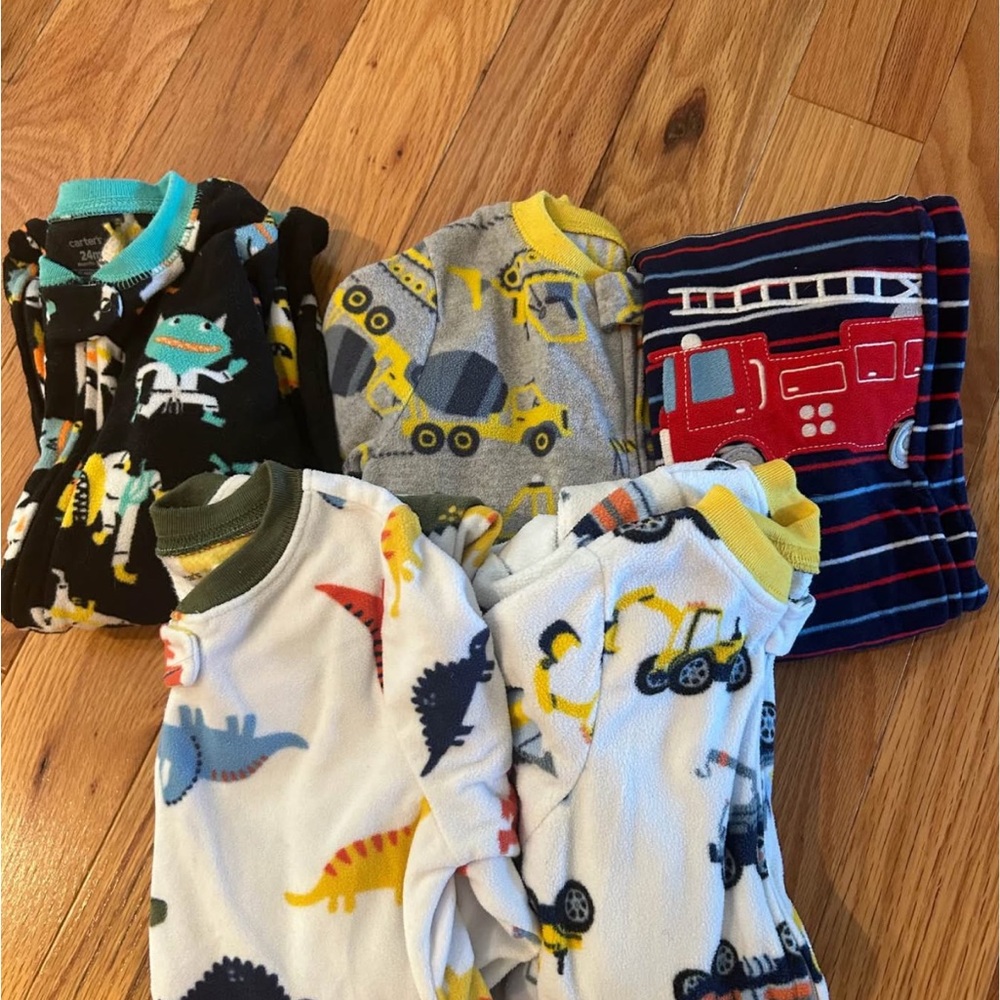 Carter's Colorful Fleece PJ’s with Fun Themes